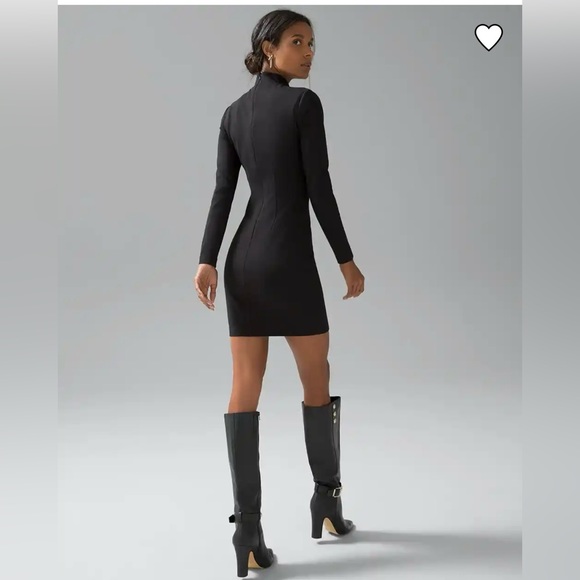 NWT! WHBM AURA Long Sleeve Mock Neck Mini Dress - Picture 4 of 5